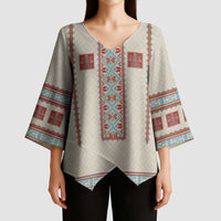 Lithuanian National Costume Kimono Sleeve Blouse Traditional Folk Pattern - Wonder Print Shop