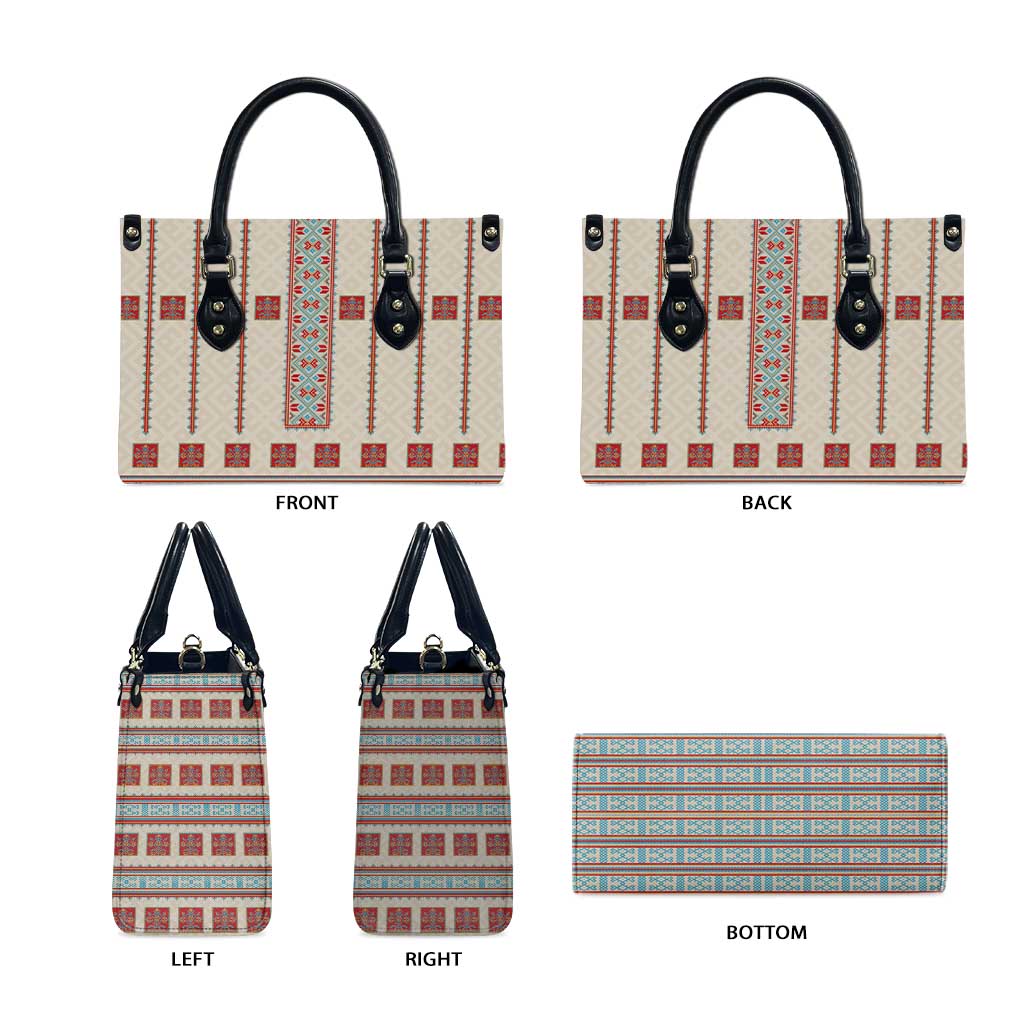 Lithuanian National Costume Leather Bag Traditional Folk Pattern - Wonder Print Shop