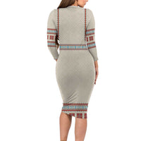 Lithuanian National Costume Long Sleeve Bodycon Dress Traditional Folk Pattern - Wonder Print Shop