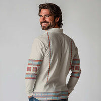 Lithuanian National Costume Long Sleeve Polo Shirt Traditional Folk Pattern - Wonder Print Shop