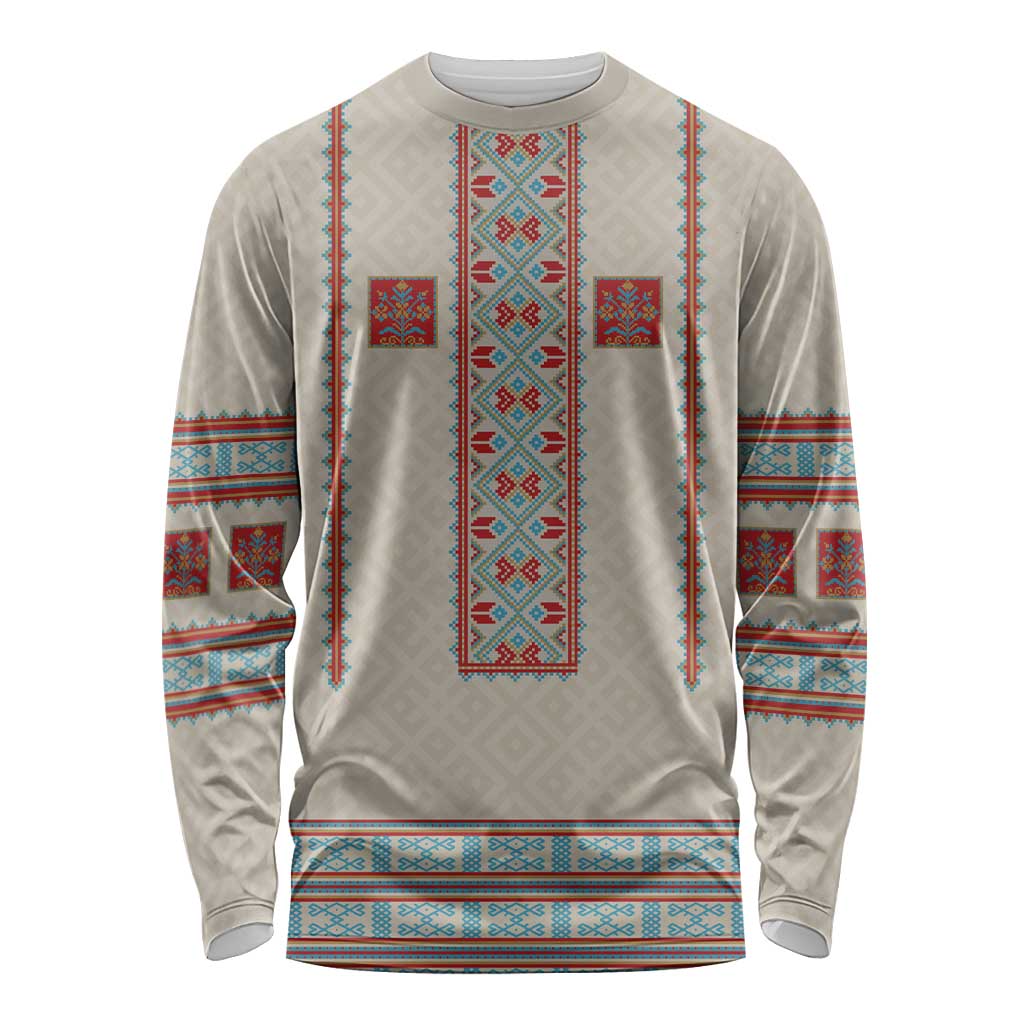 Lithuanian National Costume Long Sleeve Shirt Traditional Folk Pattern - Wonder Print Shop