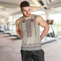 Lithuanian National Costume Men Tank Top Traditional Folk Pattern - Wonder Print Shop