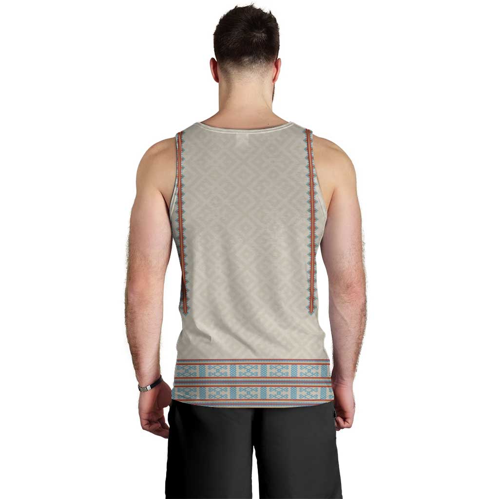 Lithuanian National Costume Men Tank Top Traditional Folk Pattern - Wonder Print Shop
