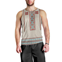 Lithuanian National Costume Men Tank Top Traditional Folk Pattern - Wonder Print Shop