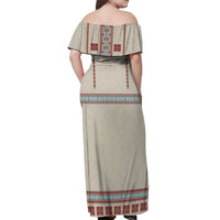 Lithuanian National Costume Off Shoulder Maxi Dress Traditional Folk Pattern - Wonder Print Shop