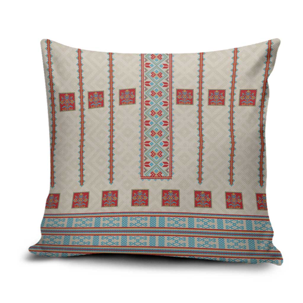 Lithuanian National Costume Pillow Cover Traditional Folk Pattern - Wonder Print Shop