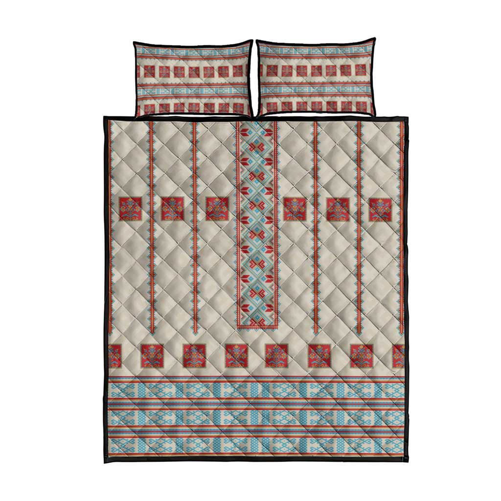 Lithuanian National Costume Quilt Bed Set Traditional Folk Pattern - Wonder Print Shop
