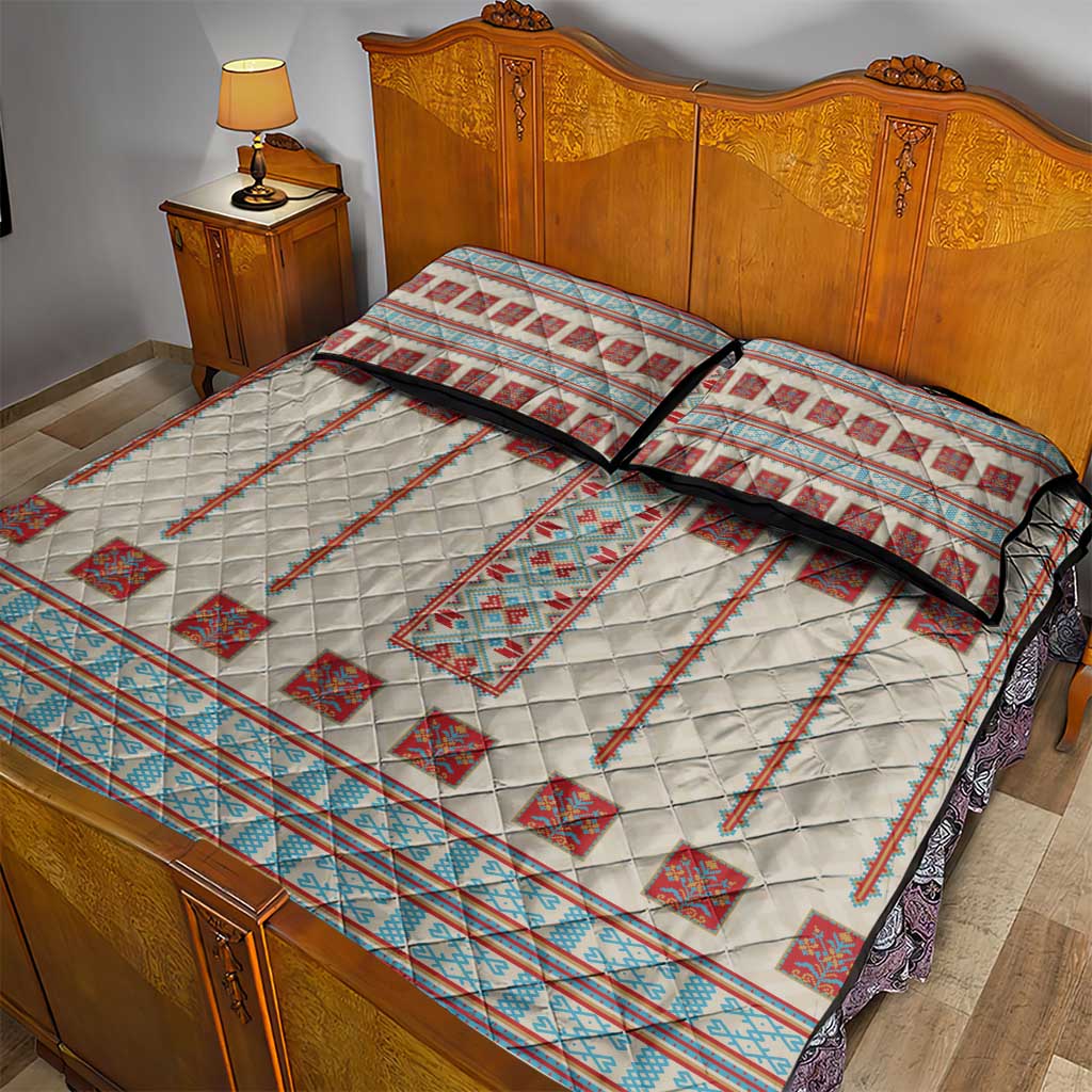 Lithuanian National Costume Quilt Bed Set Traditional Folk Pattern - Wonder Print Shop