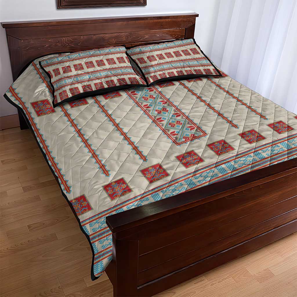 Lithuanian National Costume Quilt Bed Set Traditional Folk Pattern - Wonder Print Shop