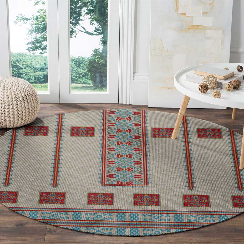 Lithuanian National Costume Round Carpet Traditional Folk Pattern - Wonder Print Shop