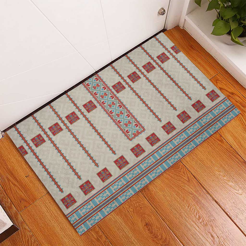 Lithuanian National Costume Rubber Doormat Traditional Folk Pattern - Wonder Print Shop