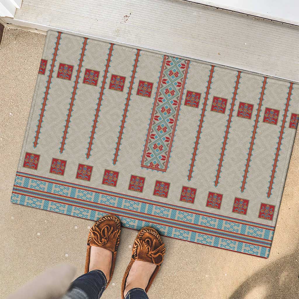 Lithuanian National Costume Rubber Doormat Traditional Folk Pattern - Wonder Print Shop