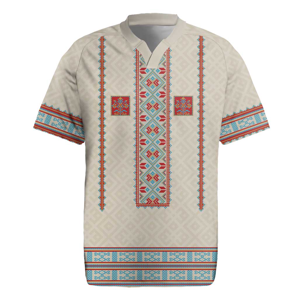 Lithuanian National Costume Rugby Jersey Traditional Folk Pattern - Wonder Print Shop