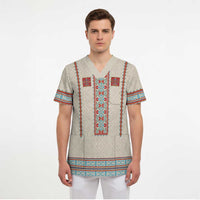Lithuanian National Costume Scrub Top Traditional Folk Pattern - Wonder Print Shop