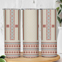 Lithuanian National Costume Skinny Tumbler Traditional Folk Pattern - Wonder Print Shop