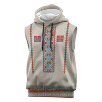 Lithuanian National Costume Sleeveless Hoodie Traditional Folk Pattern - Wonder Print Shop