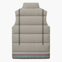 Lithuanian National Costume Sleeveless Puffer Jacket Traditional Folk Pattern - Wonder Print Shop