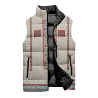 Lithuanian National Costume Sleeveless Puffer Jacket Traditional Folk Pattern - Wonder Print Shop