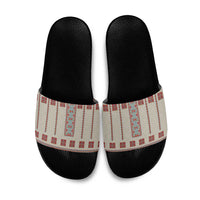 Lithuanian National Costume Slide Sandals Traditional Folk Pattern - Wonder Print Shop