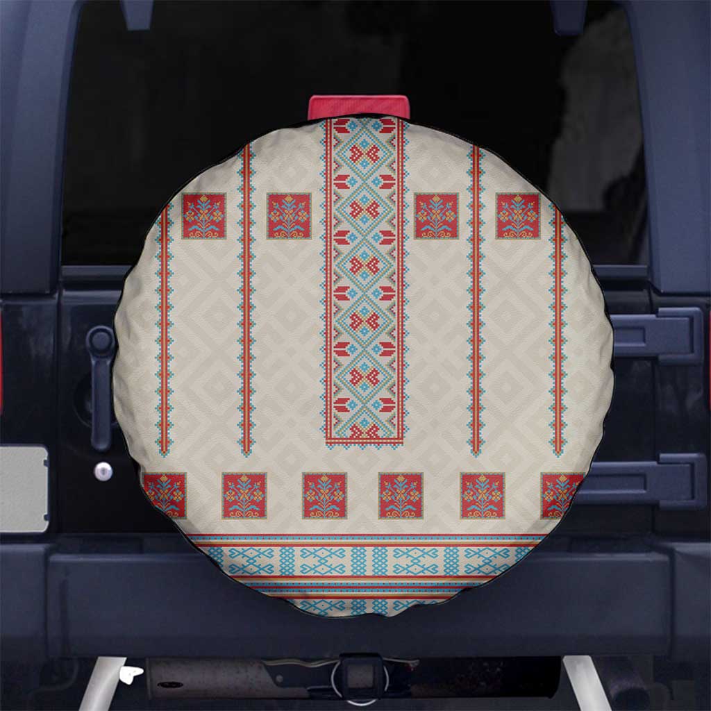 Lithuanian National Costume Spare Tire Cover Traditional Folk Pattern - Wonder Print Shop