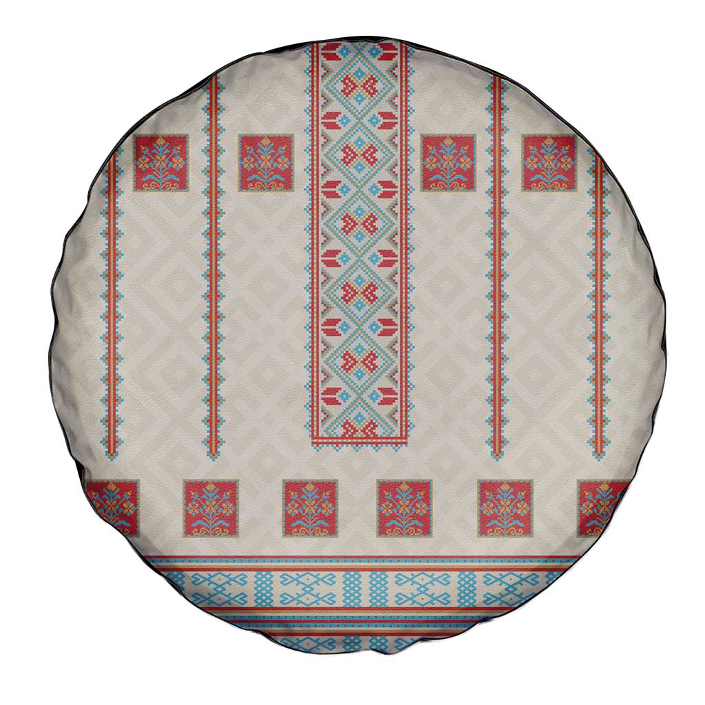 Lithuanian National Costume Spare Tire Cover Traditional Folk Pattern - Wonder Print Shop