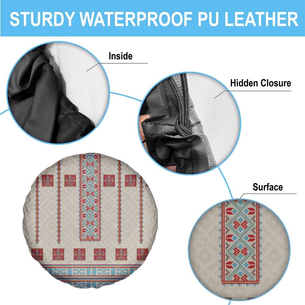 Lithuanian National Costume Spare Tire Cover Traditional Folk Pattern - Wonder Print Shop