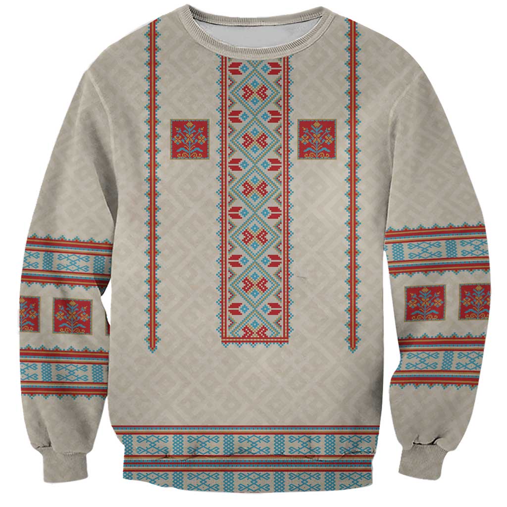 Lithuanian National Costume Sweatshirt Traditional Folk Pattern - Wonder Print Shop