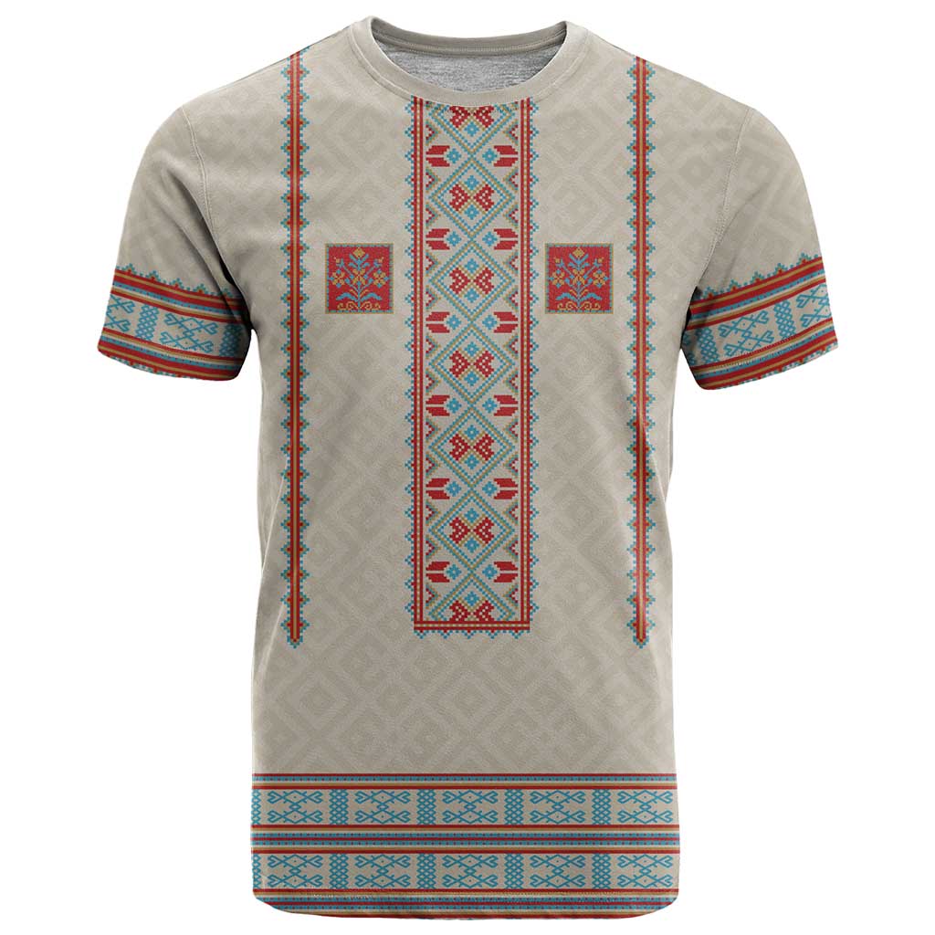 Lithuanian National Costume T Shirt Traditional Folk Pattern - Wonder Print Shop