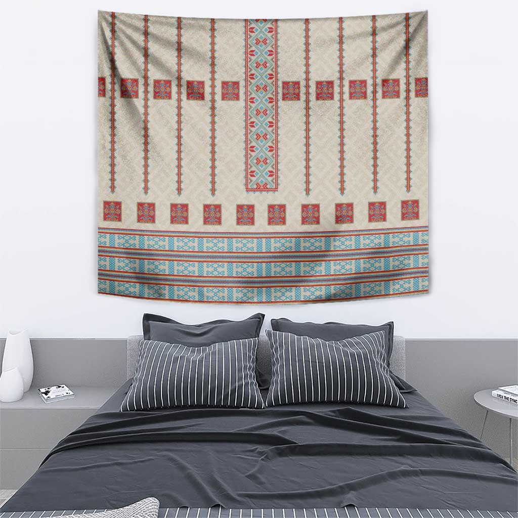 Lithuanian National Costume Tapestry Traditional Folk Pattern - Wonder Print Shop
