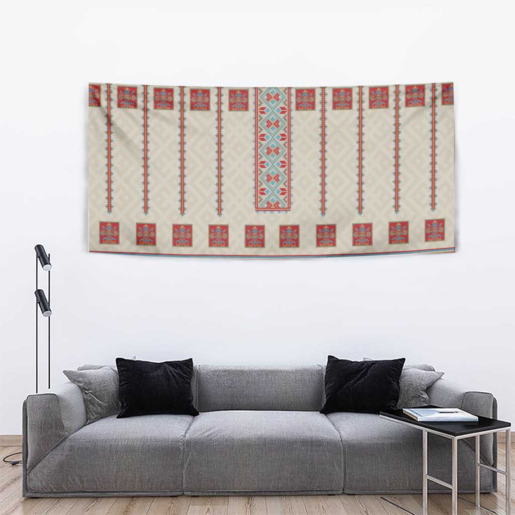 Lithuanian National Costume Tapestry Traditional Folk Pattern - Wonder Print Shop