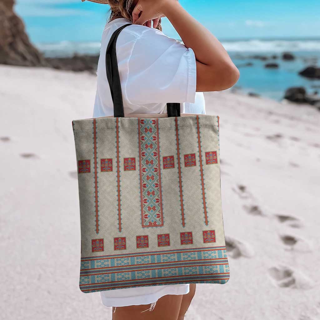 Lithuanian National Costume Tote Bag Traditional Folk Pattern - Wonder Print Shop
