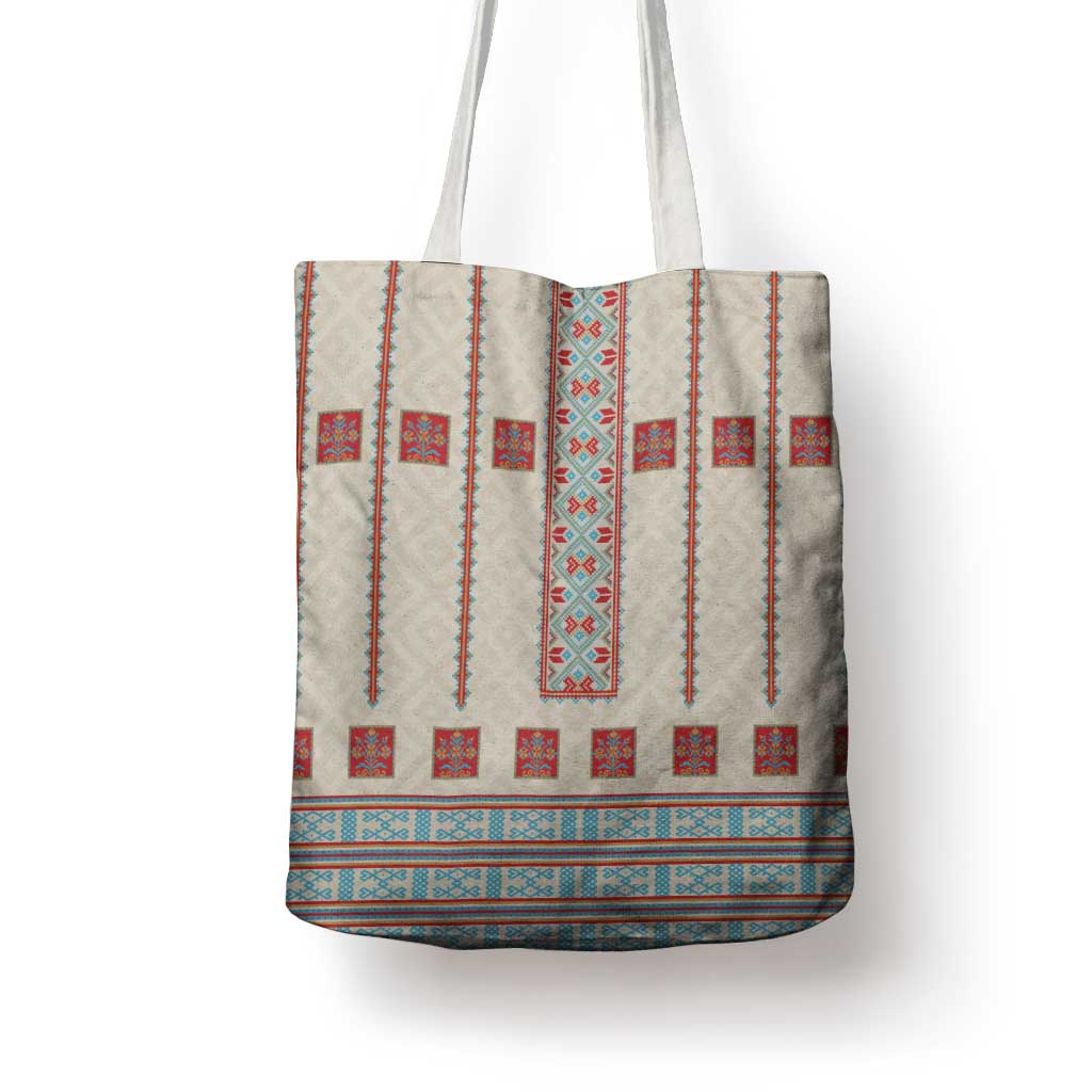 Lithuanian National Costume Tote Bag Traditional Folk Pattern - Wonder Print Shop