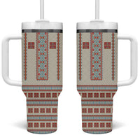 Lithuanian National Costume Tumbler With Handle Traditional Folk Pattern - Wonder Print Shop