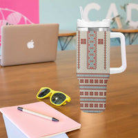 Lithuanian National Costume Tumbler With Handle Traditional Folk Pattern - Wonder Print Shop