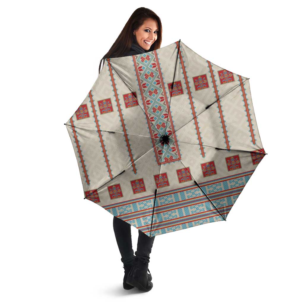 Lithuanian National Costume Umbrella Traditional Folk Pattern - Wonder Print Shop