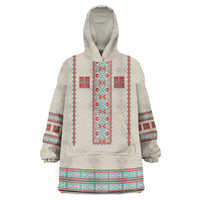 Lithuanian National Costume Wearable Blanket Hoodie Traditional Folk Pattern - Wonder Print Shop