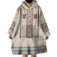 Lithuanian National Costume Wearable Blanket Hoodie Traditional Folk Pattern - Wonder Print Shop