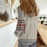 Lithuanian National Costume Women Casual Shirt Traditional Folk Pattern - Wonder Print Shop