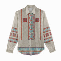 Lithuanian National Costume Women Casual Shirt Traditional Folk Pattern - Wonder Print Shop