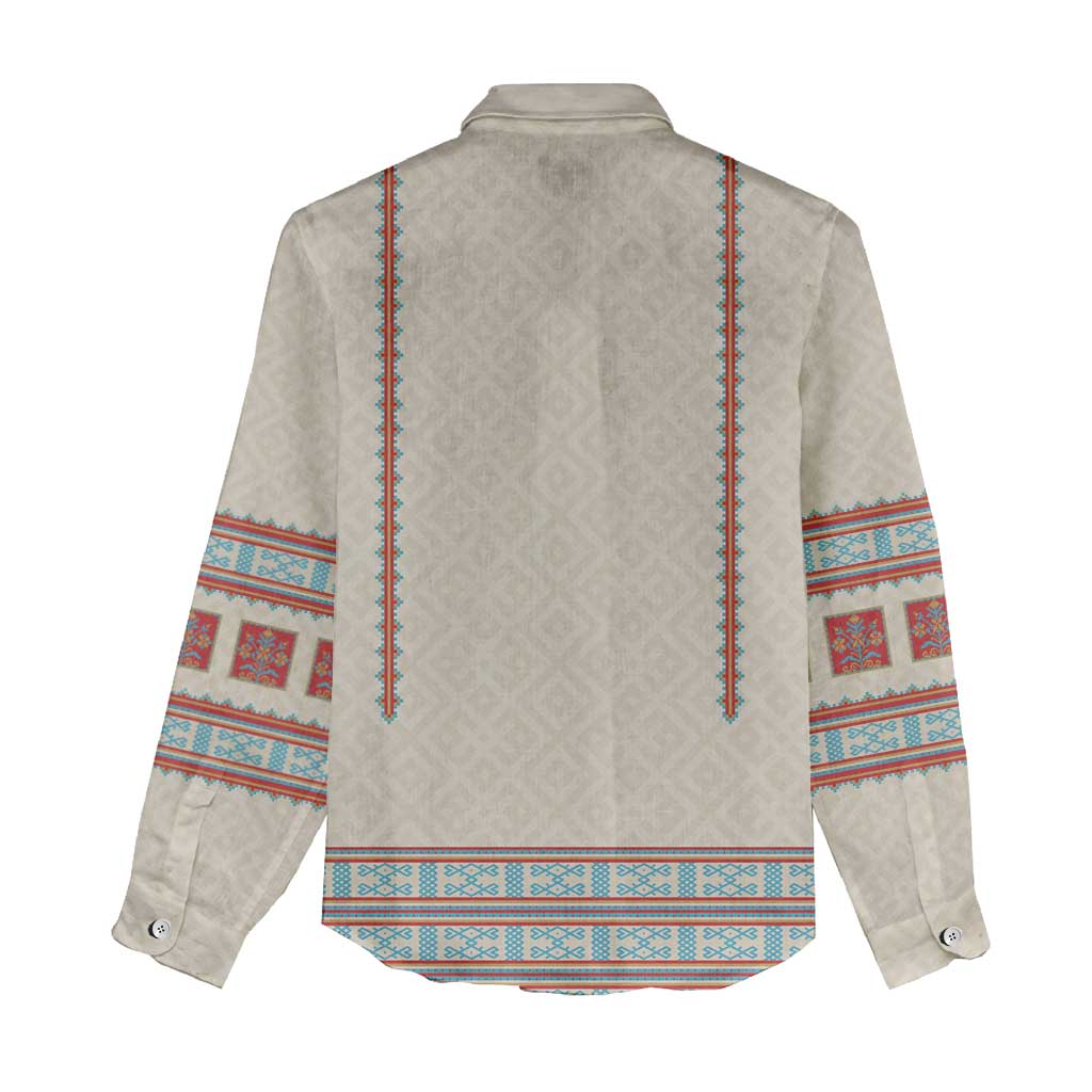 Lithuanian National Costume Women Casual Shirt Traditional Folk Pattern - Wonder Print Shop