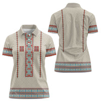 Lithuanian National Costume Women Polo Shirt Traditional Folk Pattern - Wonder Print Shop