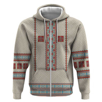 Lithuanian National Costume Zip Hoodie Traditional Folk Pattern - Wonder Print Shop