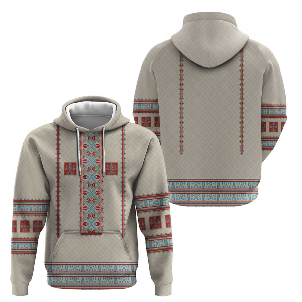 Lithuanian National Costume Zip Hoodie Traditional Folk Pattern - Wonder Print Shop