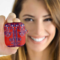 Red Russian National Costume AirPods Case Rooster Motifs Traditional Folk Pattern - Wonder Print Shop