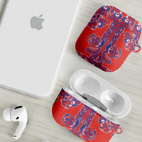 Red Russian National Costume AirPods Case Rooster Motifs Traditional Folk Pattern - Wonder Print Shop