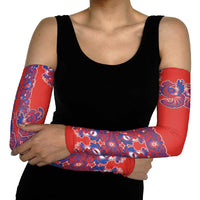 Red Russian National Costume Arm Sleeves Rooster Motifs Traditional Folk Pattern - Wonder Print Shop