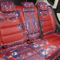 Red Russian National Costume Back Car Seat Cover Rooster Motifs Traditional Folk Pattern - Wonder Print Shop