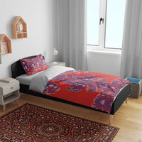 Red Russian National Costume Bedding Set Rooster Motifs Traditional Folk Pattern - Wonder Print Shop