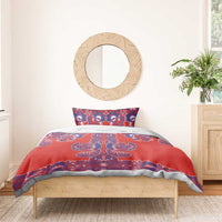 Red Russian National Costume Bedding Set Rooster Motifs Traditional Folk Pattern - Wonder Print Shop