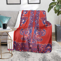 Red Russian National Costume Blanket Rooster Motifs Traditional Folk Pattern - Wonder Print Shop
